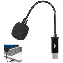 Verstellbares Mini-USB-Mikrofon, kristallklare Kommunikation dank integriertem Hochleistungschip, breite Kompatibilität mit Laptops und Desktop-PCs