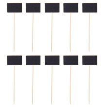 10Pcs Holz Mini Tafel Anlage Label Lange Runde