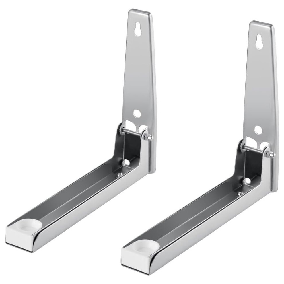 Microwave Oven Wall Bracket, Stainless Steel Foldable Mount Stand Holder With Adjustable Width, Perfect For Space Saving Kitchens 9128293923071