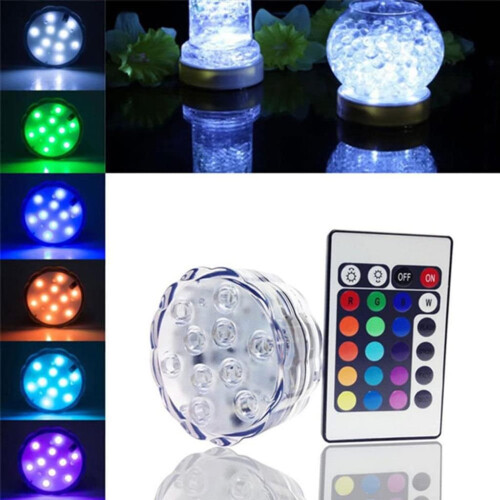 Φώτα LED με δυνατότητα αλλαγής χρωμάτων, αδιάβροχα φώτα πισίνας με φωτισμό 10 LED, 1