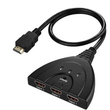 1080p Hdmi Switcher 3 In 1 Out, Manual Switch With Pigtail Cable For Xbox Ps4