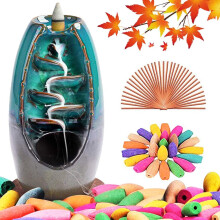 Queimador de incenso de cerâmica artesanal: design exclusivo que une aromaterapia e decoração, com efeito cascata para meditação zen e momentos