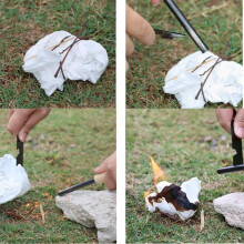 Accendifuoco a acciarino con funzionalità multi-utensile, accendifuoco di sopravvivenza resistente alle intemperie con percussore in ceramica ad