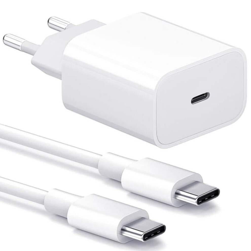 Apple Mfi Certified Charging Solution, 20W Usb C Charger Block With 2M Usb C To C Cable For Iphone 15, Ipad Pro, Samsung, Xiaomi, Oneplus, Universal 9048212525851