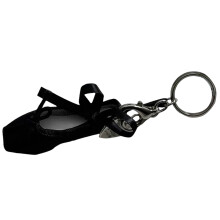 Sierlijke dansschoen sleutelhanger bedelhanger met-Zwart
