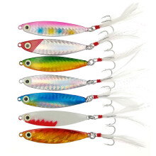 Cuillères métalliques coulantes pour la pêche du bord, leurres de pêche avec yeux réalistes et revêtement anticorrosion, leurres de jigging