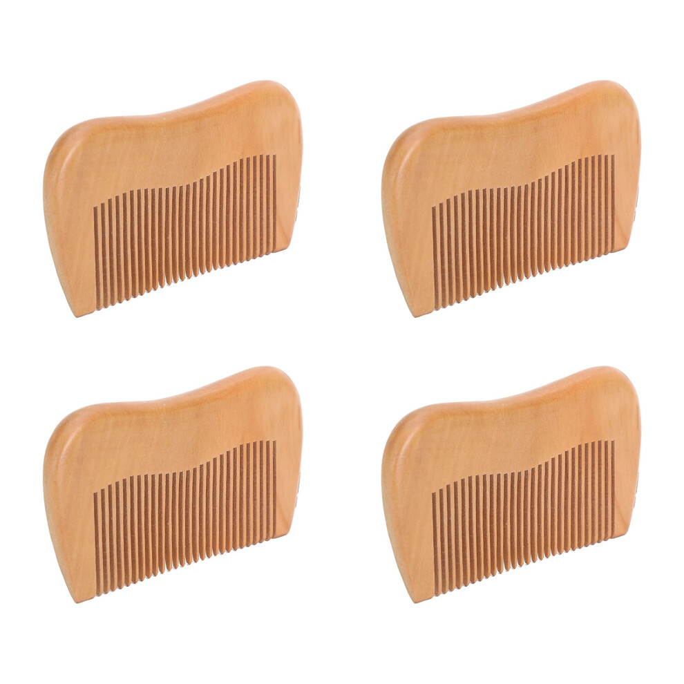 Static-Free 4pcs Wooden Hair Combs Ergonomic and Frizz Reducing
