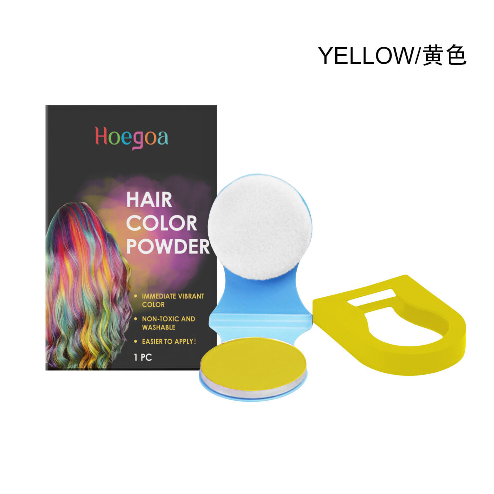 (Yellow) Hair Powder. Easily change your hair color with just one touch of color. Natural coverage. Convenient prom hair powder.