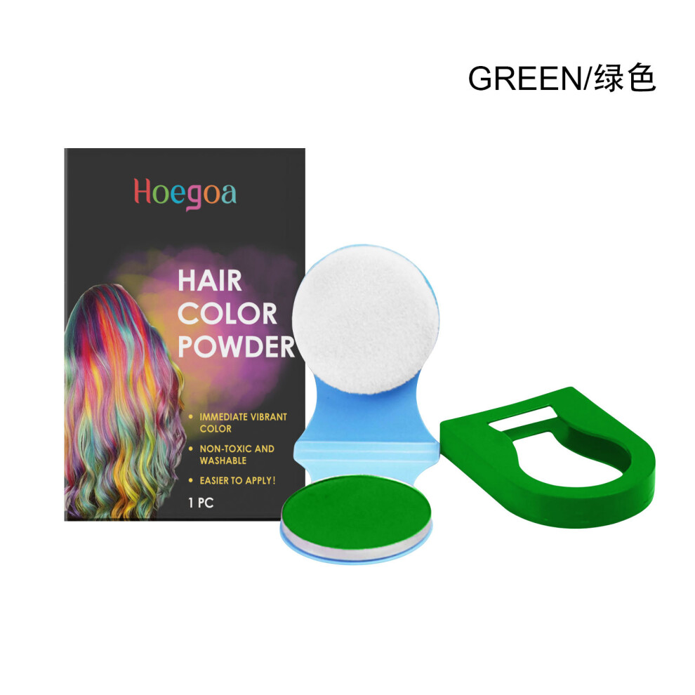 (Green) Hair Powder. Easily change your hair color with just one touch of color. Natural coverage. Convenient prom hair powder.