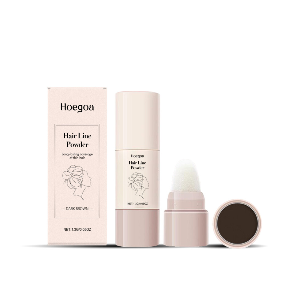 Dark/Brown (1.3G Brown) Hoegoa Fluffy Hairline Powder Hairline Covering Fluffy Modifying Contour Filling Refreshing Portable Hairline Powder
