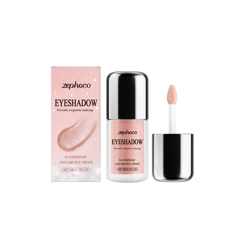 Pink (3Ml, Nude ) Zephoco Glitter Liquid Eye Shadow Series Multi-Color Eye Shadow Delicate Glitter Daily Eye Makeup