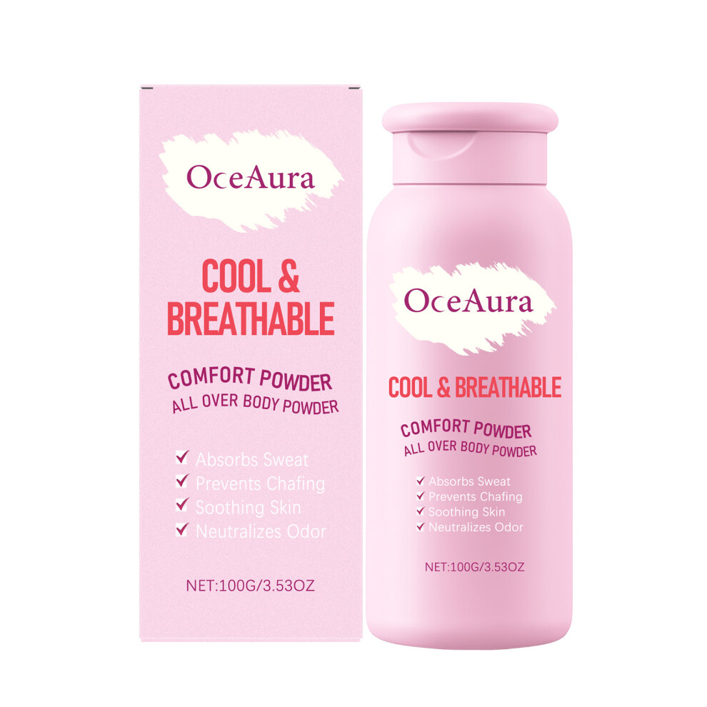 (100g) OCEAURA Dry Talcum Powder Large Capacity Talcum Powder Skin Dry Care Family General Purpose Cooling and Non-sticky