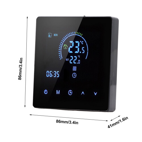 3A Smarter Thermostat LCD Touchscreen 5-60C Schwarz, 4,1x8,6cm 1