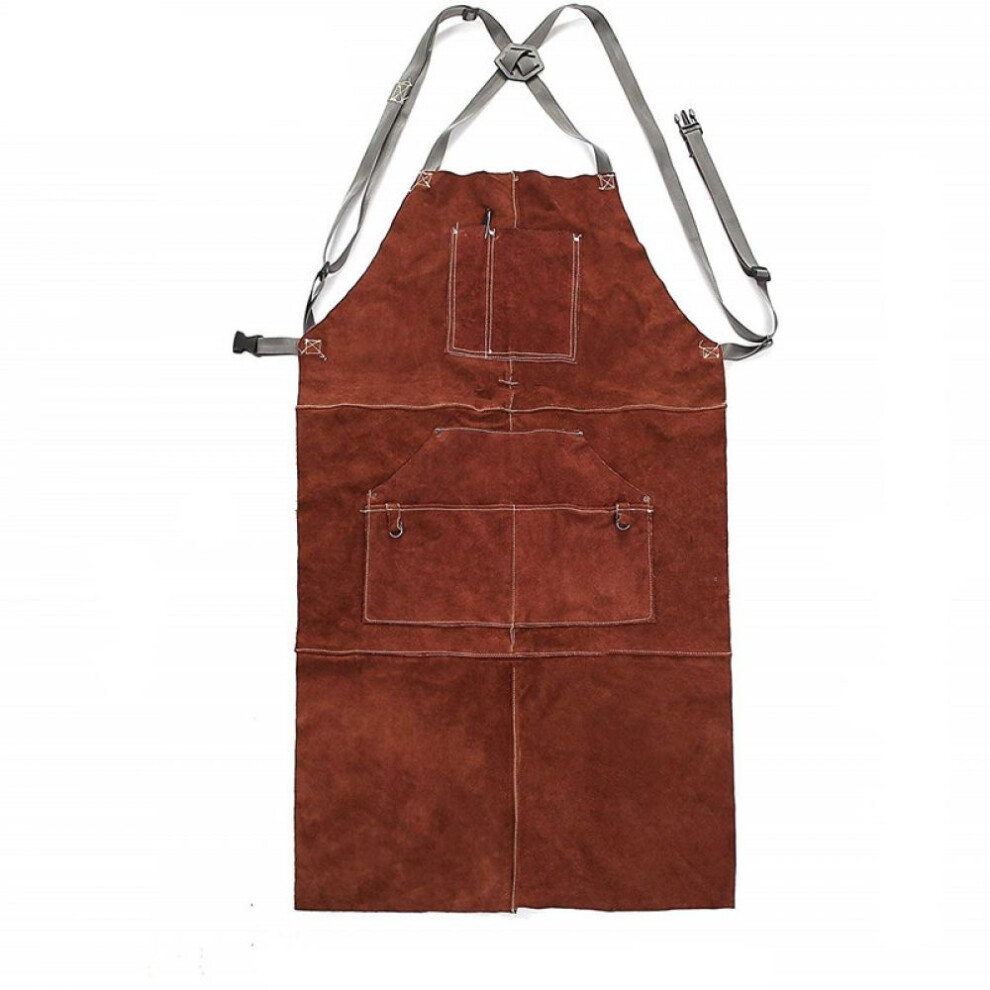 Cowhide Apron With Adjustable Straps, Beautifully Stitched For Enhanced Durability, Multi-Application Ensures Versatility 9463374841876