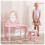 AIYAPLAY Kids Dressing Table Set, Two-Piece Children Vanity Table with Stool 3