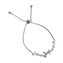 Schleifenmusterarmband aus Titanstahl mit verstellbarer Kette für Mädchen, leichtes Schmuckstück