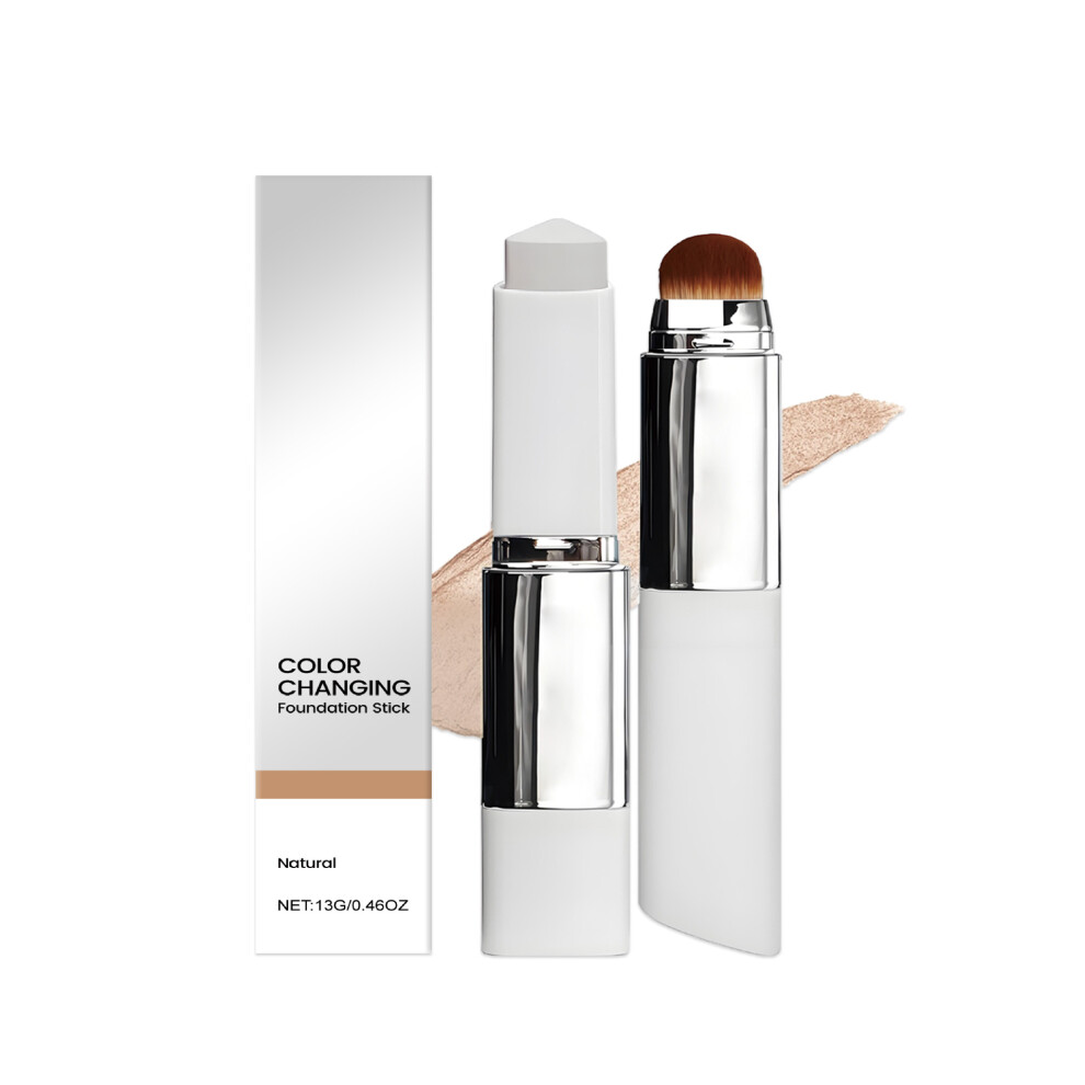 (Natural color 13g) Two-in-one color-changing foundation stick, lightweight, moisturizing and nourishing, matte, clear, non-stuck daily