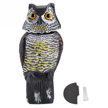 Owl Statue with Binocular Horror Eyes to Guard Garden from Pests