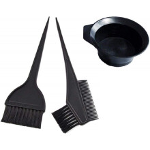 Accesorios para teñir el cabello de calidad profesional, que incluyen brocha y peine para teñir, tazón para mezclar y herramientas para aplicar el