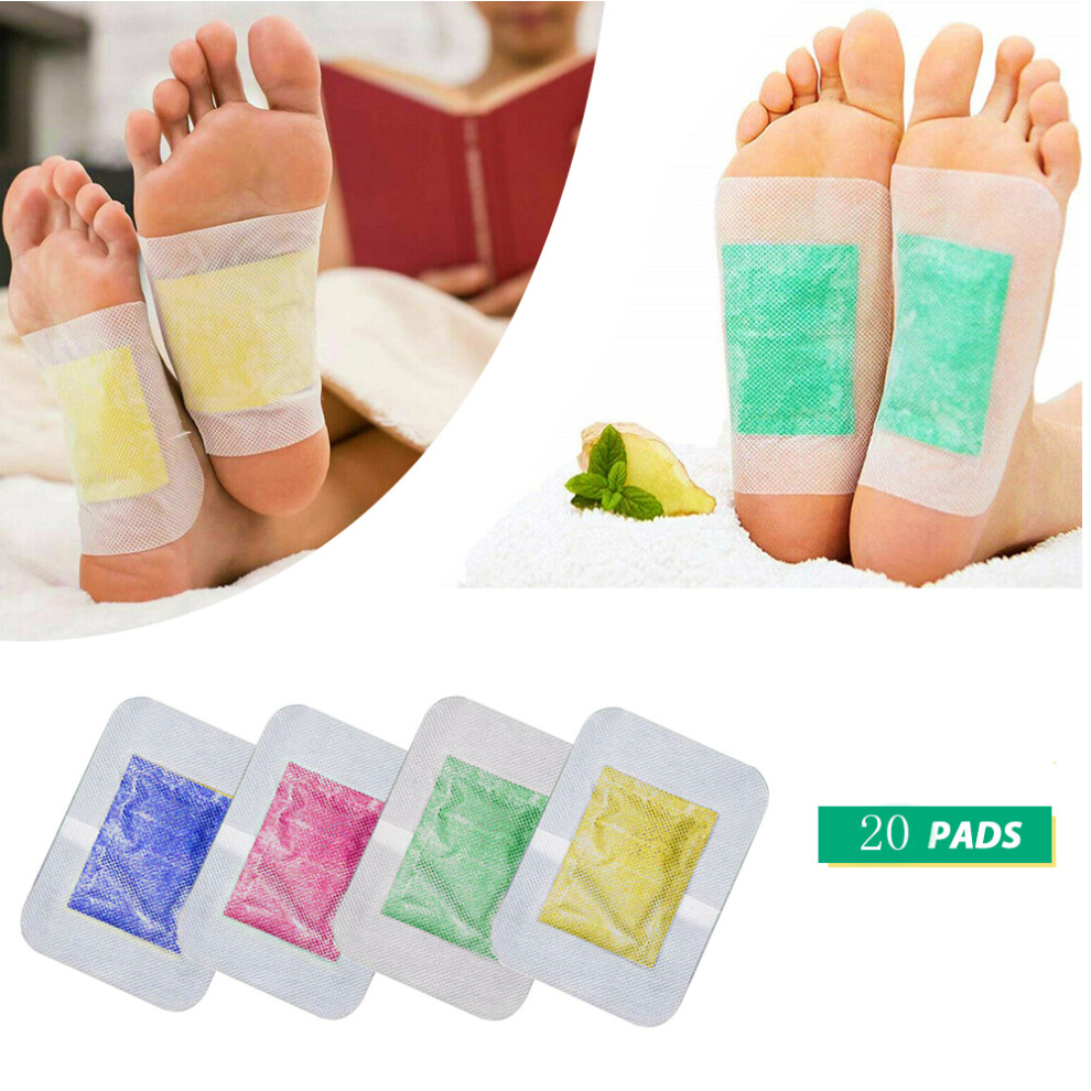 Foot Pads for Relaxation, Energy Improvement & Immunity Boost, 20 Pairs of User Friendly Organic Herbal Formula for Stress-Free Foot Therapy