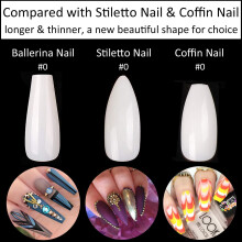 Glamoureuze kunstnagelset, transparante ballerina-kunstnagels (500 stuks), hoogwaardige zachte gel-kunstnageltips voor professionele salons &