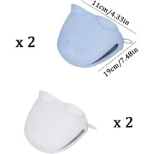 Adorables gants de cuisine en silicone pour une utilisation sĂ»re et facile, surface antidĂ©rapante pour une prise en main optimale, rĂ©sistants Ă