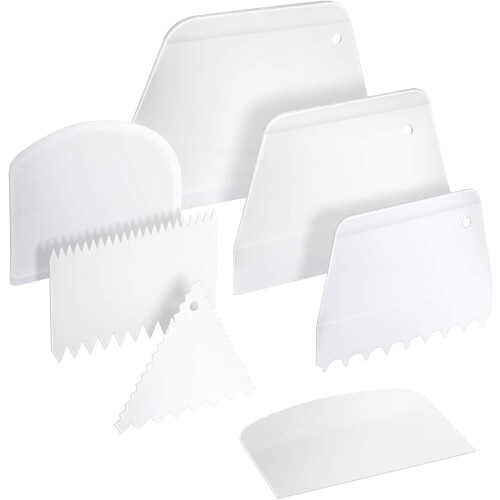 Cake Smoother Cutters, Non-Stick Surface for Hassle-Free Dough Handling, Multi-Function Kitchen Scraper Set for Every Baking Need