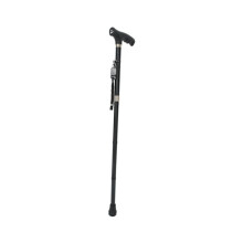 Ergonomisk foldbar stok med håndgreb, justerbar letvægtsstok til mænd og kvinder, sammenklappeligt design med indbygget lys og glidefunktion
