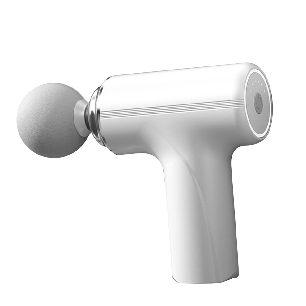 White Fascia Massage Gun 4 Heads Abs Deep Tissue Muscle Massager