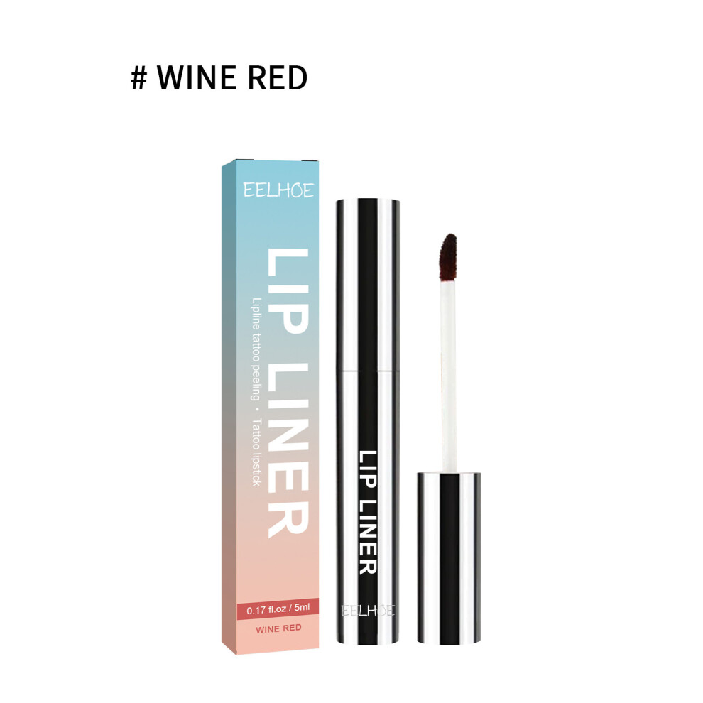 (Claret) EELHOE peel-off lip liner outlines lip shape and reveals lip color waterproof non-smudge peel-off lip liner lip brush