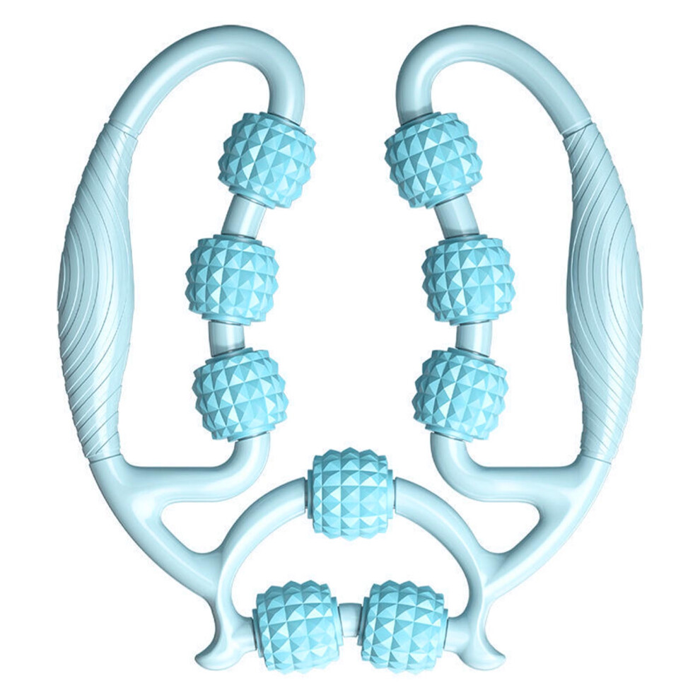 Sky Blue 9-Wheel Circular Leg Muscle Roller Massager, Abs, 290G