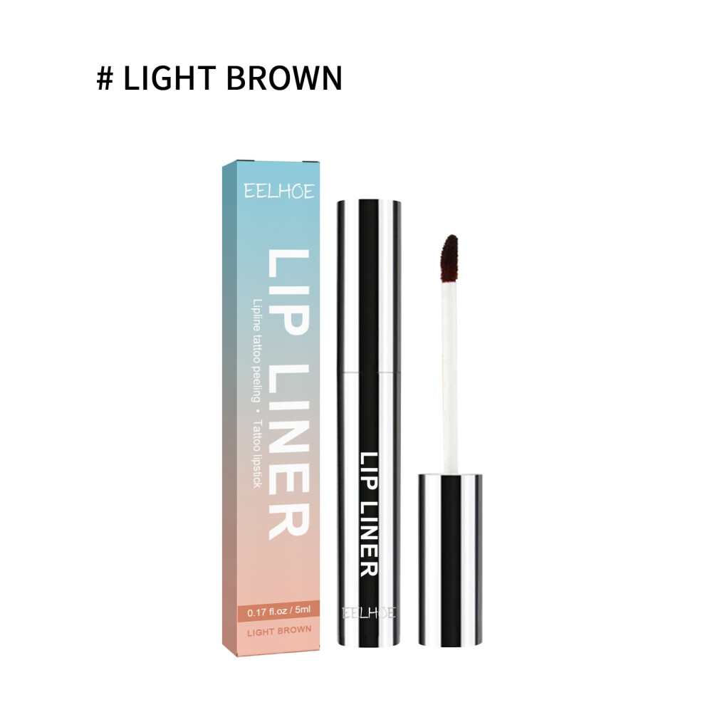 Light/Brown ( Brown) Eelhoe Peel-Off Lip Liner Outlines Lip Shape And Reveals Lip Color Waterproof Non-Smudge Peel-Off Lip Liner Lip Brush