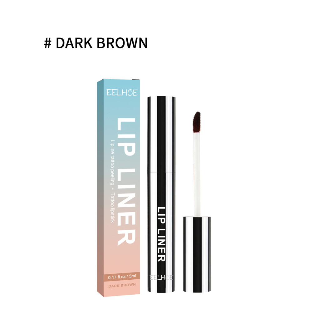 Dark/Brown ( Brown) Eelhoe Peel-Off Lip Liner Outlines Lip Shape And Reveals Lip Color Waterproof Non-Smudge Peel-Off Lip Liner Lip Brush