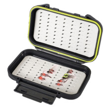 High Density Foam Insert Fly Box, Optimized for Easy Fly Placement and Removal, Waterproof with Rubber Gaskets and Silicone Seal, Double Transparent