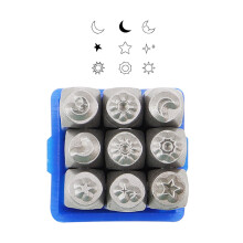 Tempered Sturdy Steel Stamps With Sun Moon Star Designs-Style 2