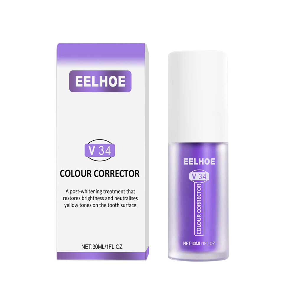 Purple/Orange (Teeth Whitening (30Ml)) Eelhoe V34 Toothpaste Repair Teeth Repair Oral Cleansing Toothpaste Whitens Teeth Stains
