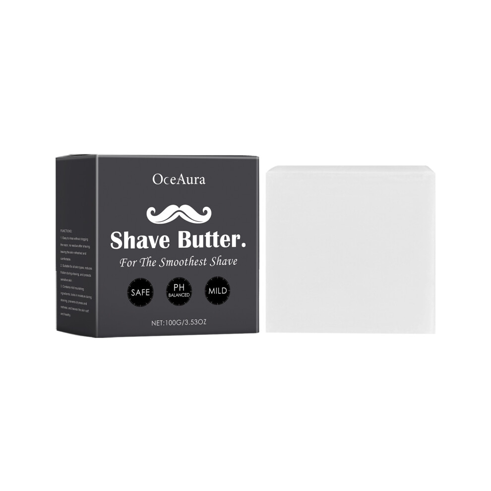 (100G) OCEAURA Men's Shaving Soap Gentle cleansing and smooth shaving experience moisturizes skin