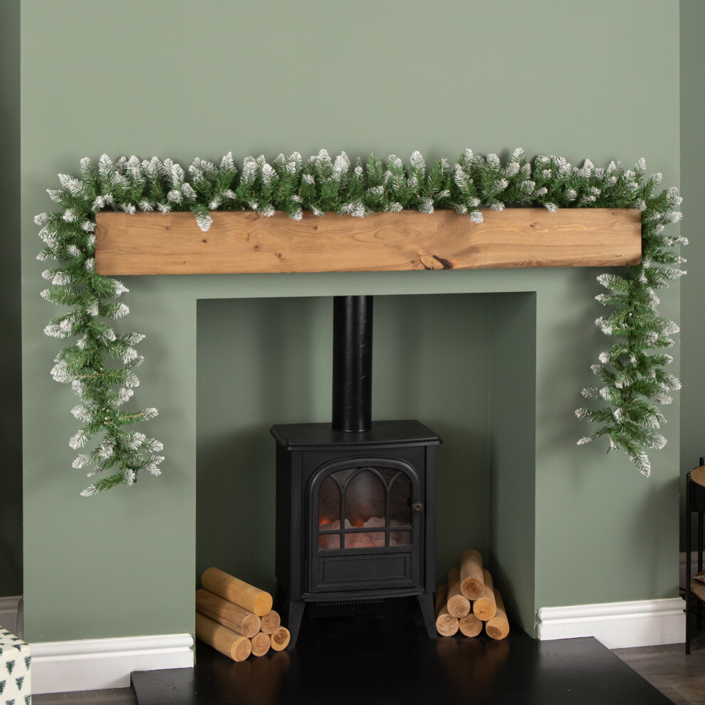 Samuel Alexander 2.7M Snowy Plain Green Christmas Garland - 200 Tipped PVC Branches - Wintery Feel - Indoor/Outdoor - Image 5