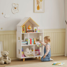 ZONEKIZ 3 Tier Toy Storage Shelf w/ Six Cubes, for Playroom, Bedroom - White