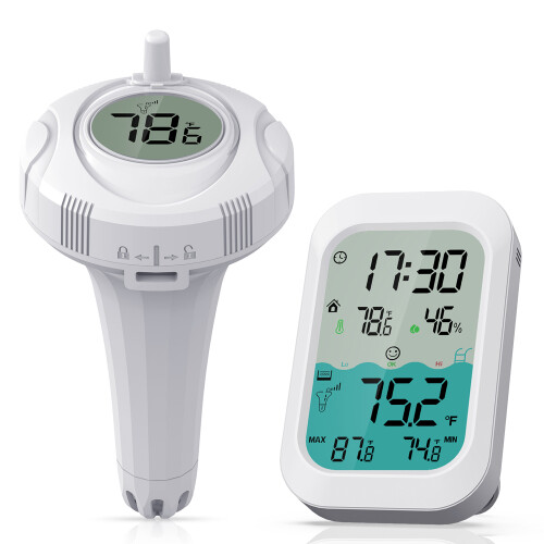 500ft Wireless Waterproof Pool Thermometer Digital Color Display with 3 Channels 2