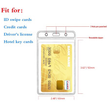 Durable PVC Badge Inserts For Work, Transparent Waterproof Sealed Zipper For Credit Card Size Reusable Name Tags, 10 Pieces (Clear)