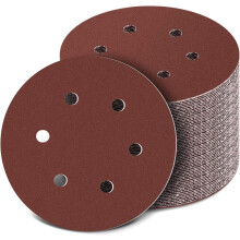 Disques de ponçage pour ponceuse orbitale aléatoire, 150 mm, avec trous d'aspiration des poussières, en oxyde d'aluminium, support papier de