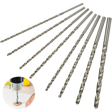 Set burghie cu coadă dreaptă, scule din oțel rapid pentru proiecte DIY și construcții generale, 8 burghie extra lungi cu spirală răsucită