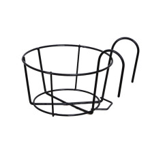 Round Hanging Railing Planters, Enhance Your Garden With Metal Flower Pot Holders, Rust-Resistant Iron Construction, Easy Install For Balcony And Fenc