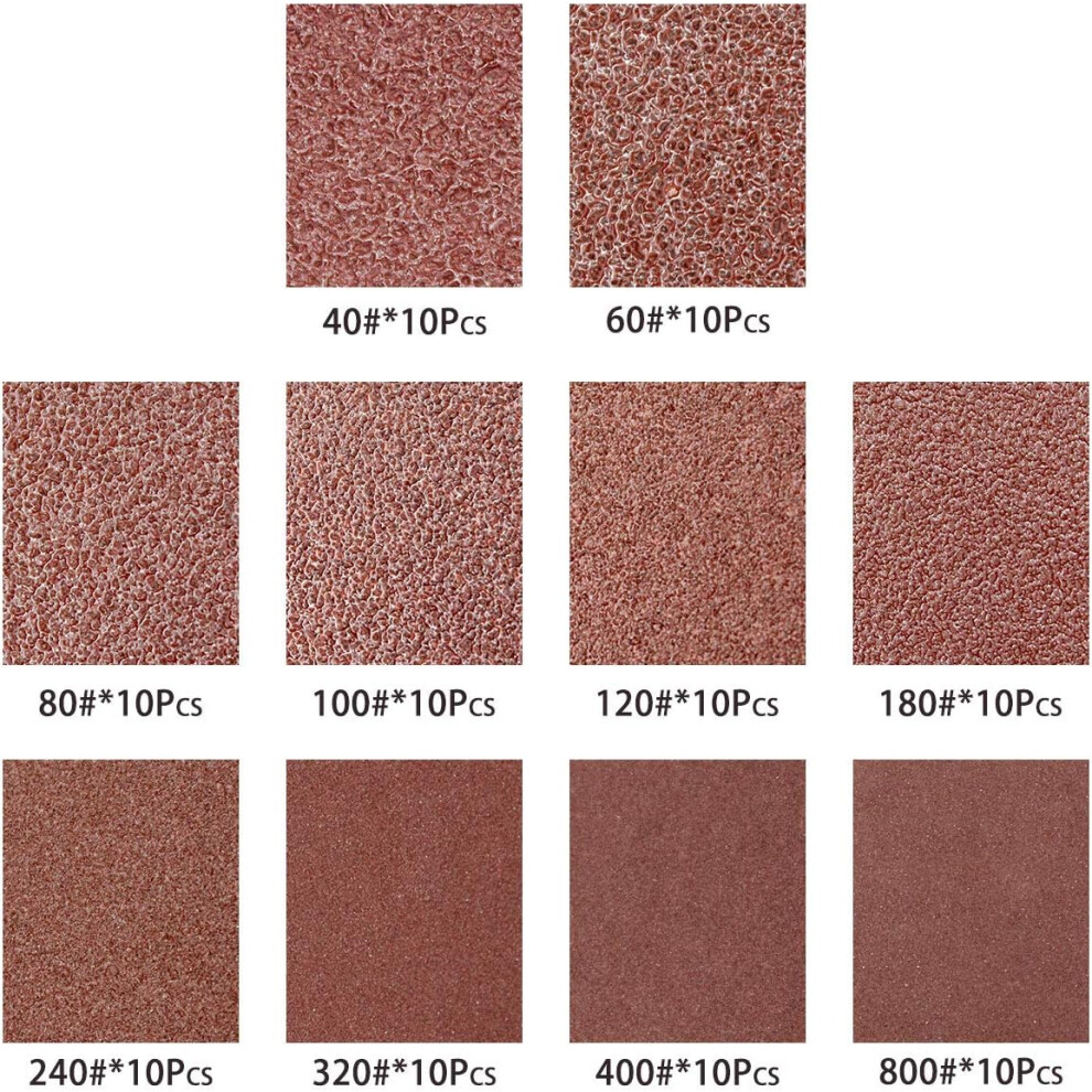 Precision Sanding Solution, Orbital Sander Sandpaper Assortment 8-Hole For Metal Wood, Anti-Clogging Aluminum Oxide Abrasive, Hook And Loop Backing, 9169997995018