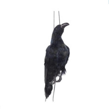 Bird Deterrent Crow, Life-size Crow Replica for Hunting Decoys, Suitable for Halloween Decoration and Outdoor Use, Handmade with Feather Details (Blac