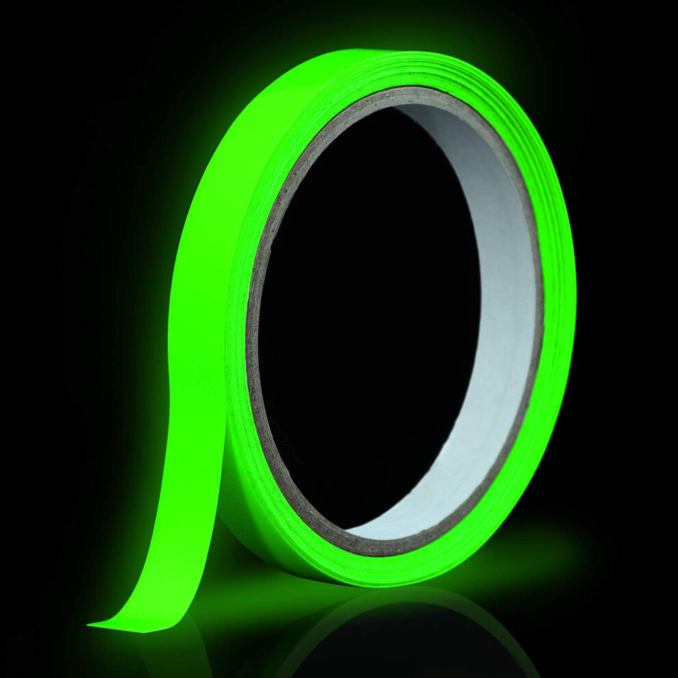 Emergency Roll Safety Egress Markers, Glow In The Dark Tape Non-Toxic Photoluminescent Tape For Long-Lasting Illumination Quick Easy Use (1 Roll) 9128293962452