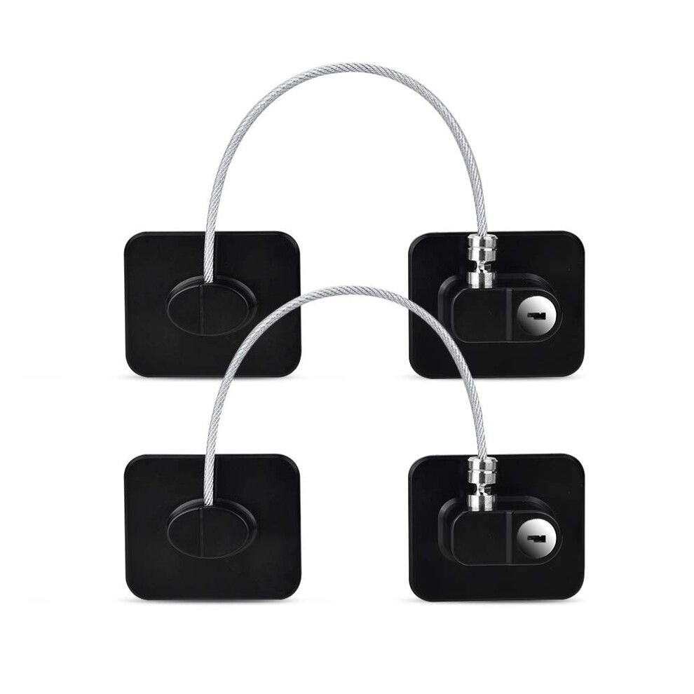 Easy Installation Refrigerator Lock, Multifunction Child Safety Cabinet Locks, Waterproof Fridge Lock with Keys for Cabinet Drawer Window, Strong