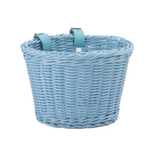 Gift for Young Cyclists, Robust Construction Wicker Bicycle Basket with Adjustable Straps, Easy to Install Front Storage for Kids Bike Scooter,
