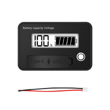 8-30V LCD Voltmètre de Batterie Numérique Indicateur de Capacité Testeur de Tension de Batterie au Lithium-Acide Outil de Mesure Sortie TypeC, A